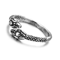 Antique Silver Adjustable Snake Ring for Men and Women-Rings-Golonzo