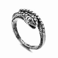 Antique Silver Adjustable Snake Ring for Men and Women-Rings-Golonzo