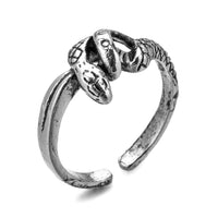 Antique Silver Adjustable Snake Ring for Men and Women-Rings-Golonzo