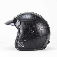 PU Leather 3/4 Vintage Motorcycle Helmet - Include/Exclude Goggle Mask-Motorcycle Helmets-Golonzo