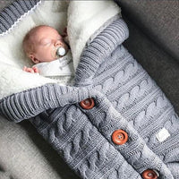 Sleeping Bag Outdoor Button Baby Knitted Sleeping Bag-Sleeping Bags-Golonzo