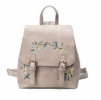 Women Leather Small Backpacks - Small Floral School bags for Girls-Backpacks-Golonzo