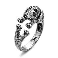 Antique Silver Adjustable Snake Ring for Men and Women-Rings-Golonzo