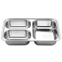 Section Stainless Steel Divided Dinner Tray Lunch Container Food Plate-Golonzo