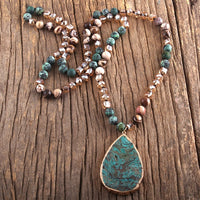Natural Stones With Semi Precious Pendant Bohemia Necklaces-Necklace-Golonzo