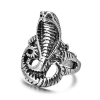 Antique Silver Adjustable Snake Ring for Men and Women-Rings-Golonzo
