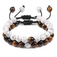 Black Lava Stone - Tiger Eye Charm Bracelet-Bracelets-Golonzo
