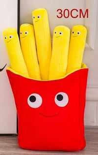French Fries Pillow Pizza Plush Toys Kids-Pillow Case and Shams-Golonzo