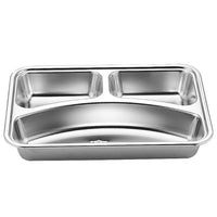 Section Stainless Steel Divided Dinner Tray Lunch Container Food Plate-Golonzo