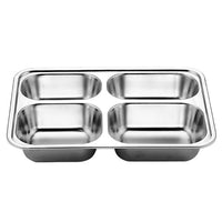 Section Stainless Steel Divided Dinner Tray Lunch Container Food Plate-Golonzo