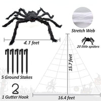 Halloween Giant Spider Huge Stretchy Cobwebs Terror Plush-Decor-Golonzo
