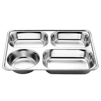 Section Stainless Steel Divided Dinner Tray Lunch Container Food Plate-Golonzo