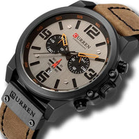 Men's Watches - Quartz Military Genuine Leather Waterproof Sport Wristwatch-Watch-Golonzo