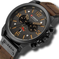 Men's Watches - Quartz Military Genuine Leather Waterproof Sport Wristwatch-Watch-Golonzo