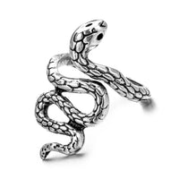 Antique Silver Adjustable Snake Ring for Men and Women-Rings-Golonzo
