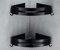 Nail Free Space Aluminum Black Bathroom Shelf-Bathroom Accessory Sets-Golonzo