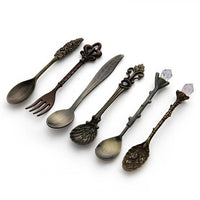 Vintage Spoons Fork Royal Coffee Snacks Dessert-Ear Picks & Spoons-Golonzo