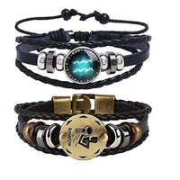 12 Zodiac Bracelets Luminous Charm Leather Bracelet-Bracelets-Golonzo