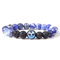 12 Zodiac Signs Charm Natural Stone Beads Bracelets-Bracelets-Golonzo