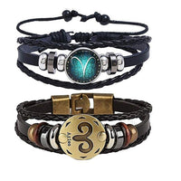 12 Zodiac Bracelets Luminous Charm Leather Bracelet-Bracelets-Golonzo
