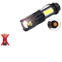 Mini Led 100 Meters Lighting Distance Flashlight XPE + Cob Lamp Beads Rechargeable-Flashlights-Golonzo