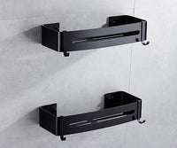 Nail Free Space Aluminum Black Bathroom Shelf-Bathroom Accessory Sets-Golonzo