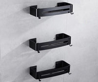 Nail Free Space Aluminum Black Bathroom Shelf-Bathroom Accessory Sets-Golonzo