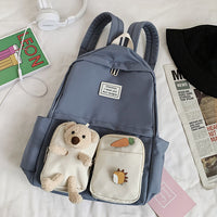 Women's Cute School Backpack with Doll Decoration-Backpacks-Golonzo