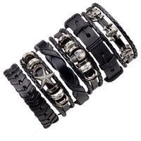 Vintage Casual Leather Charm Bracelets - Multilayer Braid Wrap Bangles-Bracelet-Golonzo