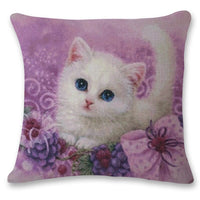 Cat Pattern Cotton Linen Throw Pillow Cushion Cover Seat-Pillow Case and Shams-Golonzo