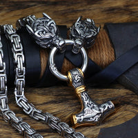 Viking Thor Hammer Necklace-Necklaces-Golonzo
