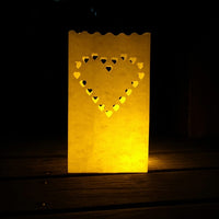 Heart Shaped Tea Light Holder Luminaria Paper Lantern Candle Bag-Camping Lights & Lanterns-Golonzo