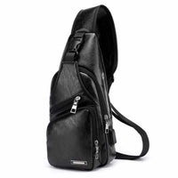 Men's Retro Chest Bag - PU Leather Single Shoulder Bag-Handbags-Golonzo