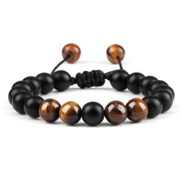 Black Lava Stone - Tiger Eye Charm Bracelet-Bracelets-Golonzo