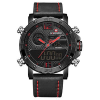 Men's Quartz LED Digital Leather Watches - Waterproof Military Wrist Watch-Watch-Golonzo