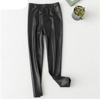 Spring Autumn Kids Girl Legging - Skinny Pencil Pants Faux PU Leather-Pants-Golonzo