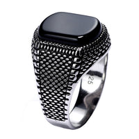 Men Onyx Silver Ring-ring-Golonzo