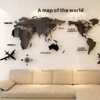 World Map Acrylic 3D Solid Crystal Wall Decoration-Wall Stickers-Golonzo