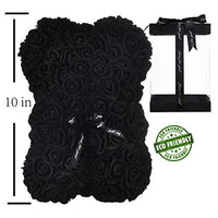 Hand Made Rose Teddy Bear 10 inch USA - Gift for Mothers Day, Valentines Day-Dolls-Golonzo