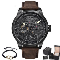 Fashion Luxury Leather Tourbillon Watch - Automatic Mechanical Men Wristwatch-Watch-Golonzo