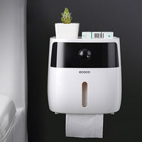 Plastic toilet paper holder bathroom double paper tissue box wall-Toilet Paper Holders-Golonzo