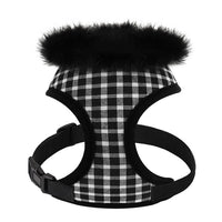 Soft Puppy Dog/Cat Harness - Breathable Plaid Pet Harnesses Vest Clothes with Fur Accessories-Pet Collars & Harnesses-Golonzo