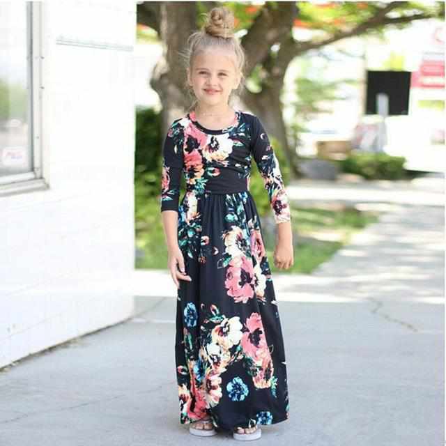 Girls Floral Princess Dress-Dresses-Golonzo