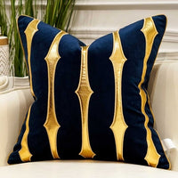 Luxury Blue Cushion Covers Decorative Pillow Cases Appliqu-Back & Lumbar Support Cushions-Golonzo