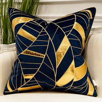 Luxury Blue Cushion Covers Decorative Pillow Cases Appliqu-Back & Lumbar Support Cushions-Golonzo