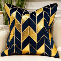 Luxury Blue Cushion Covers Decorative Pillow Cases Appliqu-Back & Lumbar Support Cushions-Golonzo