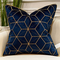 Luxury Blue Cushion Covers Decorative Pillow Cases Appliqu-Back & Lumbar Support Cushions-Golonzo