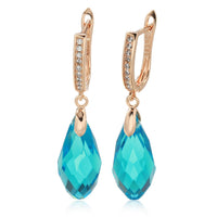 Shiny Water Drop Pendant Earrings-Earrings-Golonzo