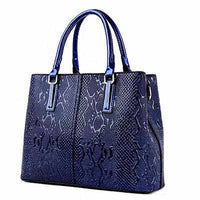 Luxury Snake PU Leather Women Tote Bag-Handbags-Golonzo