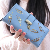 Gold Leaves Women Long Wallet Purse-Handbags, Wallets & Cases-Golonzo